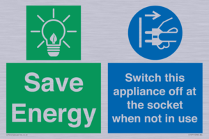 Save Energy, Switch this appliance off at the socket when not in use
